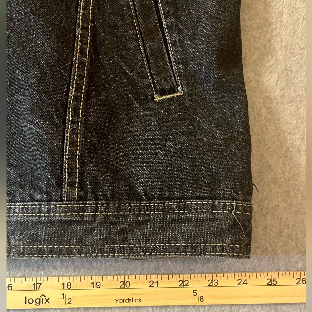 Marithe Francois Girbaud Denim Jean Trucker Jacket Coat Men’s 3XL Black Cotton - Picture 13 of 15